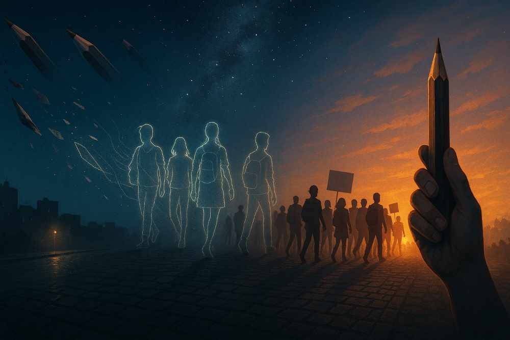 Los lápices que aún escriben en la noche