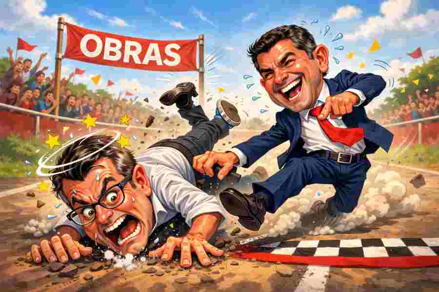 Orrego le pone la zancadilla a Munisaga: Rawson, el asfalto y la república del mérito en disputa