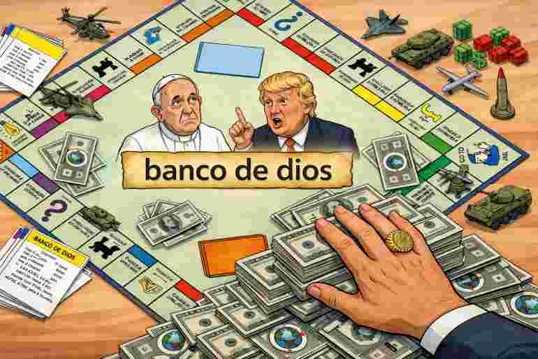 Reza con el papa: cuando el señor de la guerra también deposita en el banco de dios