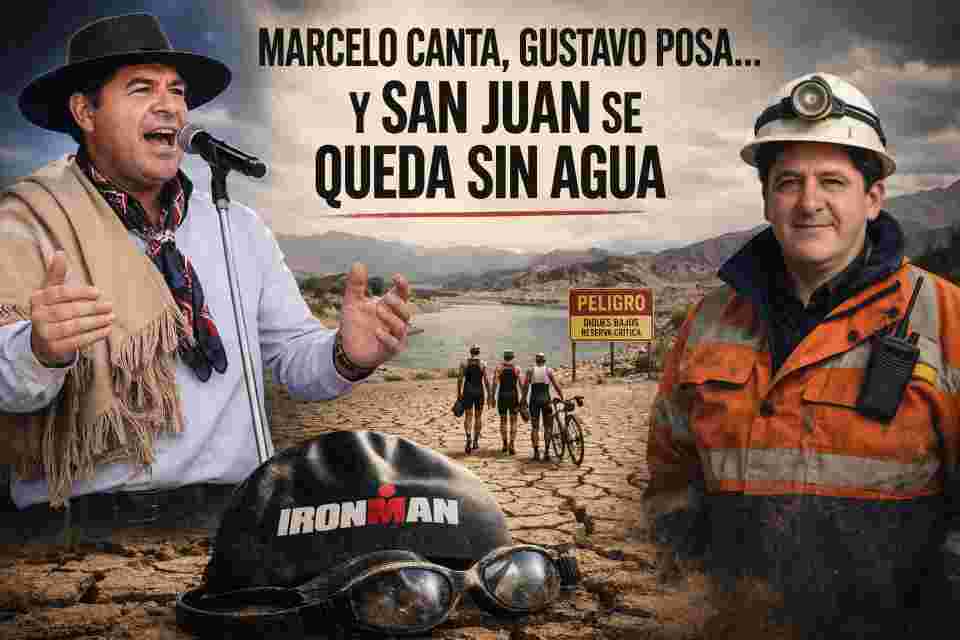 Marcelo canta, Gustavo posa… y San Juan se queda sin agua